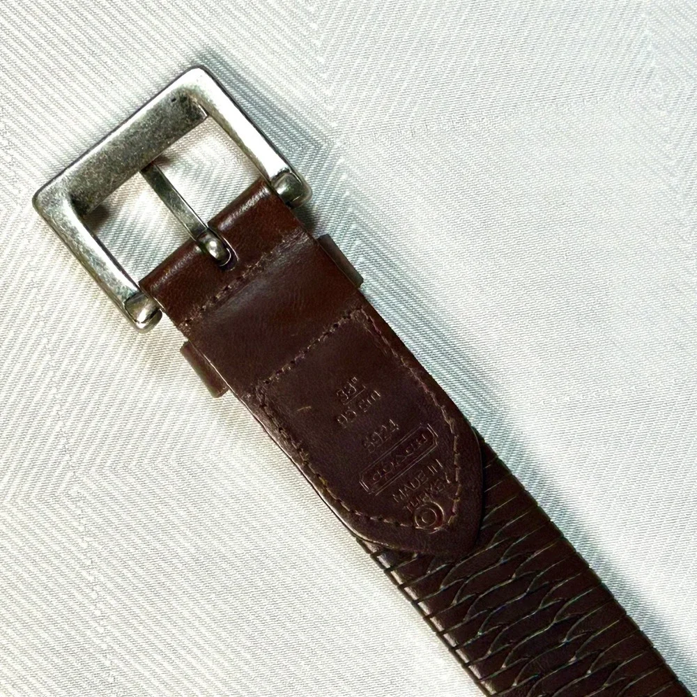Coach Brown Genuine Leather Woven/Braided 1.25